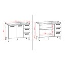 Ver imagem 2 de Balcão de Pia Ametista 2 Portas 3 Gavetas 120 Cm Nogueira Off White Ripado - Kits Paraná