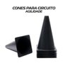 Kit 5 Cones Preto Circuito Liso Treino Agilidade Funcional - 1