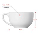 Ver imagem 4 de Kit 6 Xícaras Cerâmica Chá Café Pires Flor Minimalista 250ml