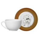 Ver imagem 3 de Kit 6 Xícaras Cerâmica Chá Café Pires Flor Minimalista 250ml