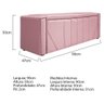Cabeceira E Baú Solteiro 90Cm p/Cama Box - Rosa Bebê - 4