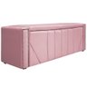 Cabeceira E Baú Solteiro 90Cm p/Cama Box - Rosa Bebê - 6