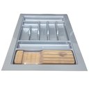 Ver imagem 6 de Porta Talheres de Gaveta Organizador para Cozinha Cinza Metal com Faqueiro Acabamento Moveis 9 Divis