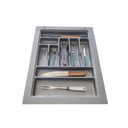 Ver imagem 7 de Porta Talheres de Gaveta Organizador para Cozinha Cinza Metal com Faqueiro Acabamento Moveis 9 Divis