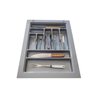Porta Talheres de Gaveta Organizador para Cozinha Cinza Metal com Faqueiro Acabamento Moveis 9 Divis - 7