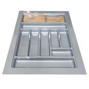 Ver imagem 2 de Porta Talheres de Gaveta Organizador para Cozinha Cinza Metal com Faqueiro Acabamento Moveis 9 Divis