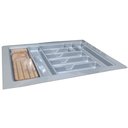 Ver imagem 4 de Porta Talheres de Gaveta Organizador para Cozinha Cinza Metal com Faqueiro Acabamento Moveis 9 Divis