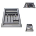 Ver imagem 3 de Porta Talheres de Gaveta Organizador para Cozinha Cinza Metal com Faqueiro Acabamento Moveis 9 Divis