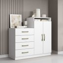 Ver mais imagens de Comoda 4 Gavetas 2 Portas 115 Cm Londres Branco Armoveis