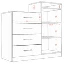 Ver imagem 4 de Comoda 4 Gavetas 2 Portas 115 Cm Londres Branco Armoveis