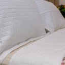 Ver imagem 4 de Kit Colcha Solteiro Liso Bouti Cobre Leito 2 Peças Cor:Branco