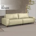 Ver imagem 2 de Sofá Decorativo Sala de Estar Metropole 4 Lugares 280cm Bipartido Couro Tiza - Mozzelar
