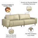 Ver imagem 3 de Sofá Decorativo Sala de Estar Metropole 4 Lugares 280cm Bipartido Couro Tiza - Mozzelar