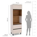 Ver imagem 2 de Armário Torre Quente 70cm com 2 Portas Basculantes e 1 Gaveta 250010 Koya Politorno Moveis