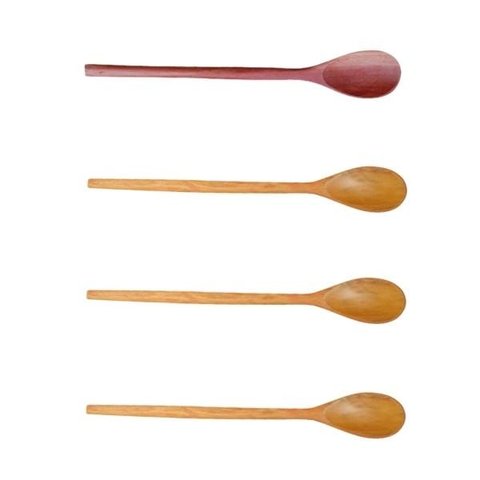 Colher de Pau Madeira Resistente Cozinha Casa Artesanal 4 Un