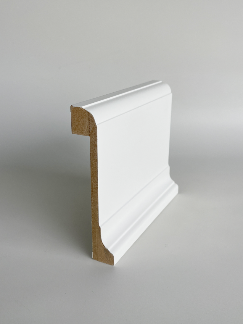 Rodapé de Sobrepor Classic (pacote com 4un) 15cm Branco Mdf - Santa Rita Reveste