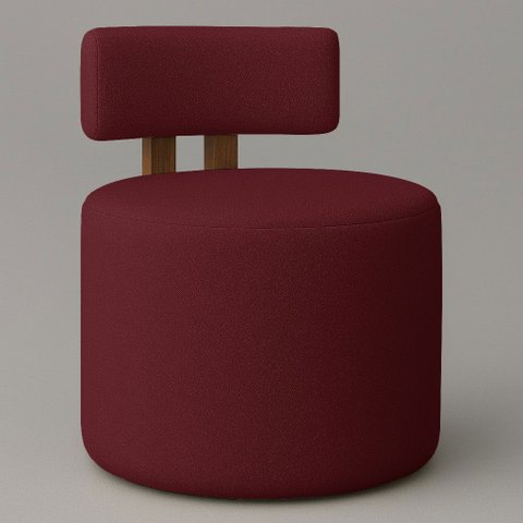 Poltrona Recepção Organica Almyra - Tecido Boucle - Bordo