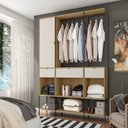 Ver imagem 1 de Guarda-Roupa Módulo Closet para Casal de Ferro 1 Porta 3 Gavetas 8 Prateleiras 200x206 cm Veneza Mar