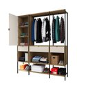 Ver imagem 5 de Guarda-Roupa Módulo Closet para Casal de Ferro 1 Porta 3 Gavetas 8 Prateleiras 200x206 cm Veneza Mar