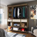 Ver imagem 4 de Guarda-Roupa Módulo Closet para Casal de Ferro 1 Porta 3 Gavetas 8 Prateleiras 200x206 cm Veneza Mar