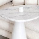 Ver imagem 2 de Mesa Lateral Cone Aurea 51cm Base Laca Branca Tampo Marmore Espirito Santo