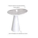Ver imagem 3 de Mesa Lateral Cone Aurea 51cm Base Laca Branca Tampo Marmore Espirito Santo