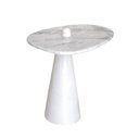 Ver imagem 1 de Mesa Lateral Cone Aurea 51cm Base Laca Branca Tampo Marmore Espirito Santo