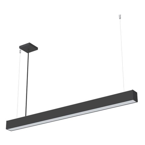Lustre Pendente Taschibra Vetor Linear Led 20w Bivolt Preta 4000k Luz Neutra
