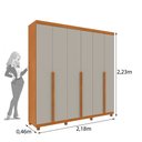 Ver imagem 4 de Guarda Roupa Casal 100% Mdf 6 Portas 4 Gavetas com Pés Joinville Tcil