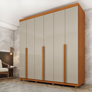 Guarda Roupa Casal 100% Mdf 6 Portas 4 Gavetas com Pés Joinville Tcil