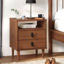 Ver imagem 3 de Mesa de Cabeceira Lateral Quarto Minimalista Madeira Mikka Castanho Idimex