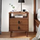 Ver imagem 2 de Mesa de Cabeceira Lateral Quarto Minimalista Madeira Mikka Castanho Idimex