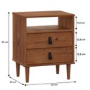 Ver imagem 5 de Mesa de Cabeceira Lateral Quarto Minimalista Madeira Mikka Castanho Idimex