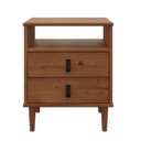 Ver imagem 7 de Mesa de Cabeceira Lateral Quarto Minimalista Madeira Mikka Castanho Idimex