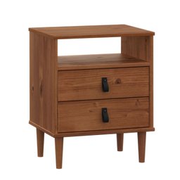 Mesa de Cabeceira Lateral Quarto Minimalista Madeira Mikka Castanho Idimex - 5