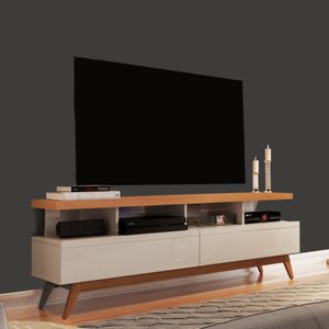 Rack Para TV Até 60 Polegadas 160cm 2 Gavetas 4 Nichos Vivare Giga Móveis