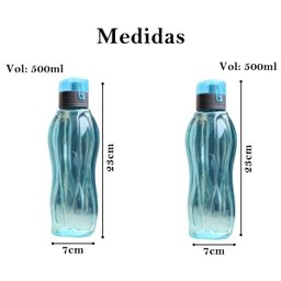 Garrafa plástica água suco resistente esportes azul 2 un - 2