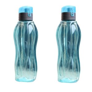 Garrafa plástica água suco resistente esportes azul 2 un