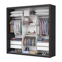 Ver imagem 7 de Guarda Roupa Roupeiro Clarice 3 Portas de Correr com Espelho Central 4 Gavetas Carioca Preto