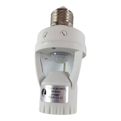 Soquete Infravermelho Sensor Presença Movimento 360º Regulagem Tempo e Luz Bivolt