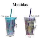 Ver imagem 2 de Copo Plástico Infantil com Canudo Unicórnio Água e Suco 2 Un