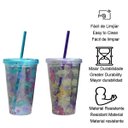 Ver imagem 3 de Copo Plástico Infantil com Canudo Unicórnio Água e Suco 2 Un