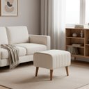 Ver imagem 1 de Puff Verso Bouclé Premium Exclusivo de Luxo Assento Extra para Sala Quarto Pés Palito Design Autoral
