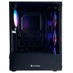 Gabinete Atx Gamer Hayom Gb1749 Preto C/4 Fans Vidro Temperado - sem Fonte - 3