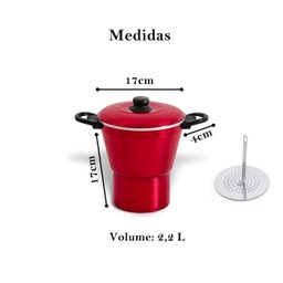 Cuscuzeiro vermelho para cuscuz legumes panela vaporizadora - 2