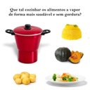 Ver imagem 4 de Cuscuzeiro Vermelho Cuscuz Panela Vaporizadora para Legumes