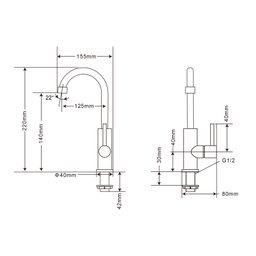 Torneira Banheiro/lavabo Inox Gir Mesa Curta Preto Nox04b Doan - 4