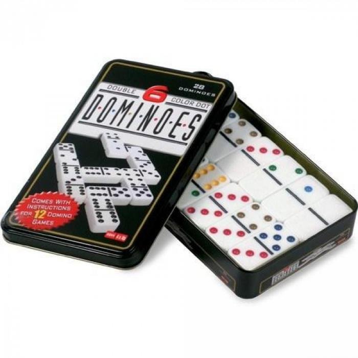 Jogo Domino na Lata Colorido com 28 peças