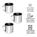 Ver imagem 3 de Caneca Inox com Alça Resistente Pequena Café Leite Kit 3 Un