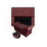 KIT CABECEIRA RIO CASAL 1,40 MAIS CALCADEIRA VENEZA 1,40 SUEDE BORDO - 1